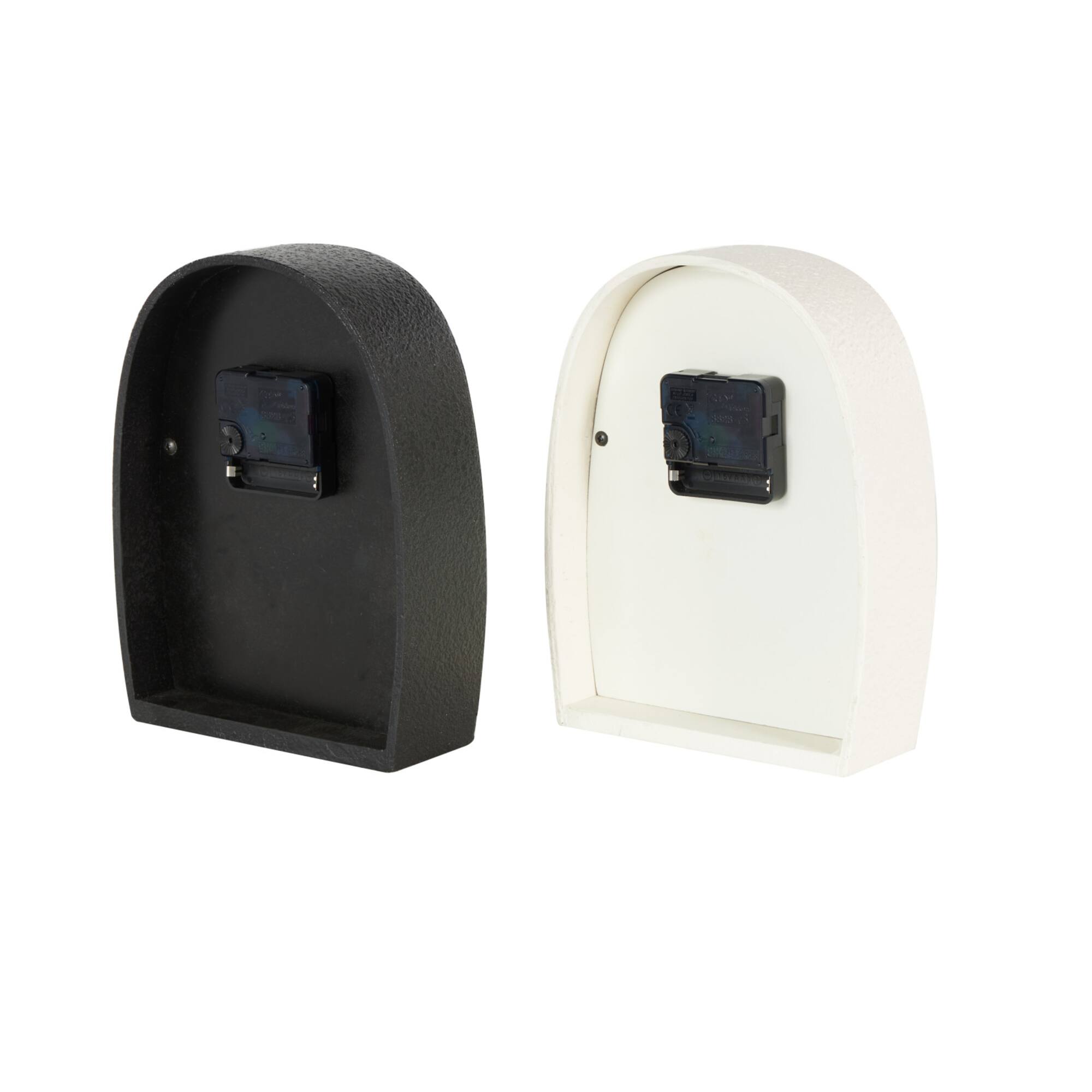 Black & White Wood Textured Decorative Clock Set